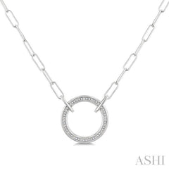 ASHI Silver Paperclip Diamond Fashion Pendant 88858PPSSSLPD-RD