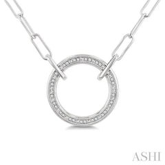 ASHI Silver Paperclip Diamond Fashion Pendant 88858PPSSSLPD-RD