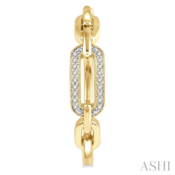ASHI Gold Vermeil Paperclip Diamond Fashion Hoop Earrings 88868PPSSSLER-GV