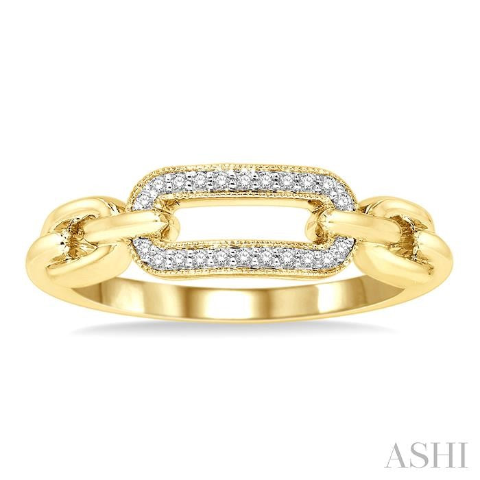 ASHI Gold Vermeil Paperclip Diamond Fashion  Ring 88868PPSSSLRG-GV