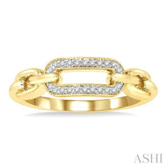 ASHI Gold Vermeil Paperclip Diamond Fashion  Ring 88868PPSSSLRG-GV