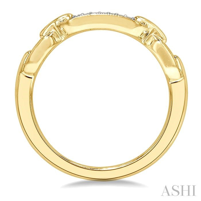 ASHI Gold Vermeil Paperclip Diamond Fashion  Ring 88868PPSSSLRG-GV