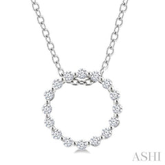 ASHI Silver Circle Petite Diamond Fashion Pendant 88908PPSSSLPD