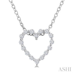 ASHI Silver Heart Shape Petite Diamond Fashion Pendant 88918PPSSSLPD