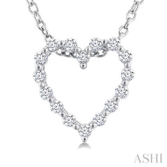 ASHI Silver Heart Shape Petite Diamond Fashion Pendant 88918PPSSSLPD