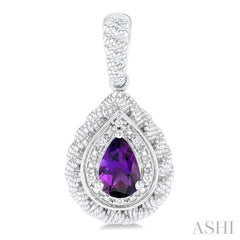 ASHI Silver Pear Shape Gemstone & Diamond Earrings 88929PPSSAMSLER