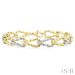 ASHI Gold Vermeil Bold Knot Diamond Fashion Bracelet 88940PPSSSLTB-GV