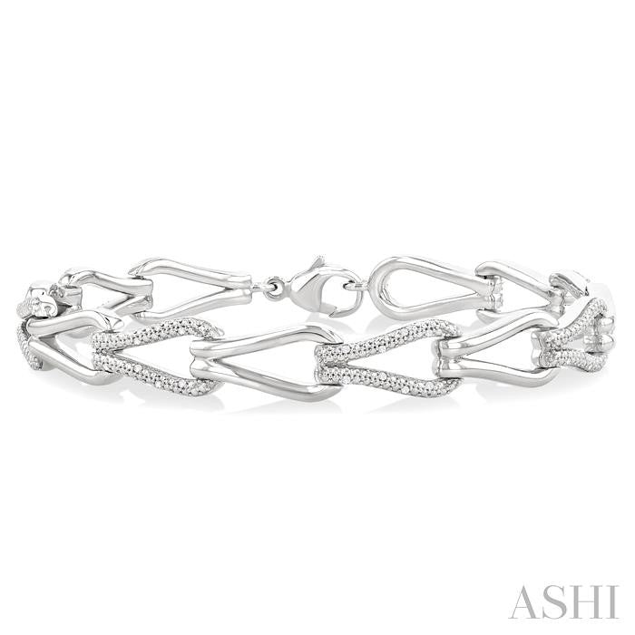 ASHI Silver Bold Knot Diamond Fashion Bracelet 88940PPSSSLTB