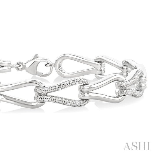 ASHI Silver Bold Knot Diamond Fashion Bracelet 88940PPSSSLTB