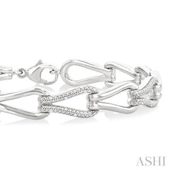 ASHI Silver Bold Knot Diamond Fashion Bracelet 88940PPSSSLTB