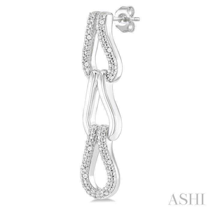 ASHI Silver Bold Knot Diamond Fashion Earrings 88948PPSSSLER