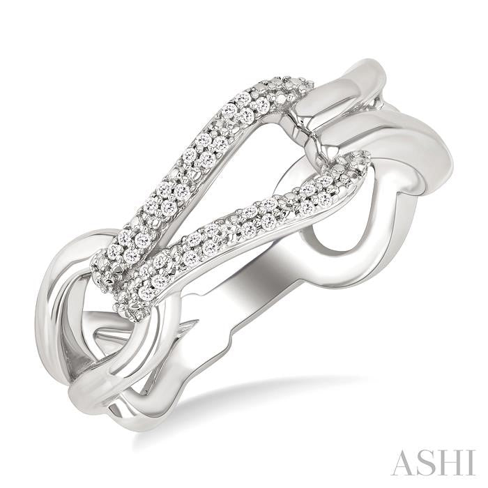 ASHI Silver Bold Knot Diamond Fashion Ring 88948PPSSSLRG