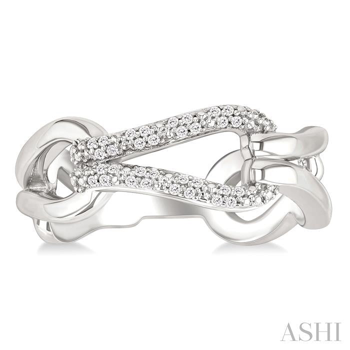 ASHI Silver Bold Knot Diamond Fashion Ring 88948PPSSSLRG