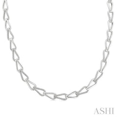 ASHI Silver Bold Knot Diamond Fashion Necklace 8894QPPSSSLNK