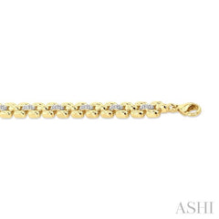ASHI Gold Vermeil Bold Panther Link Diamond Fashion Bracelet 88950PPSSSLTB-GV