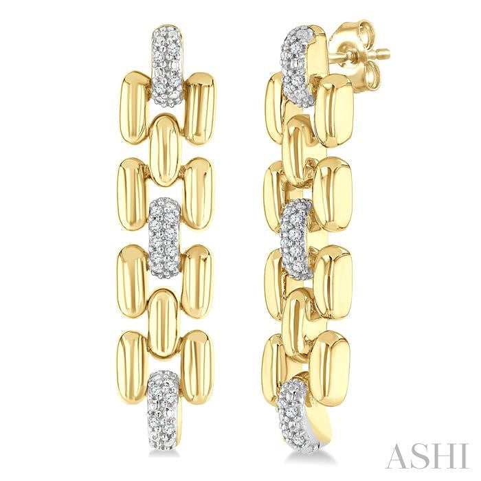 ASHI Gold Vermeil Bold Panther Link Diamond Fashion Earrings 88958PPSSSLER-GV