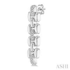 ASHI Silver Bold Panther Link Diamond Fashion Earrings 88958PPSSSLER