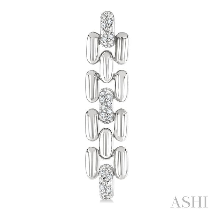 ASHI Silver Bold Panther Link Diamond Fashion Earrings 88958PPSSSLER