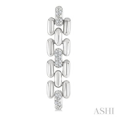 ASHI Silver Bold Panther Link Diamond Fashion Earrings 88958PPSSSLER