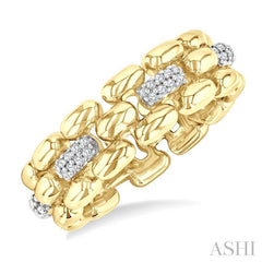 ASHI Gold Vermeil Bold Panther Link Diamond Fashion Ring 88958PPSSSLRG-GV
