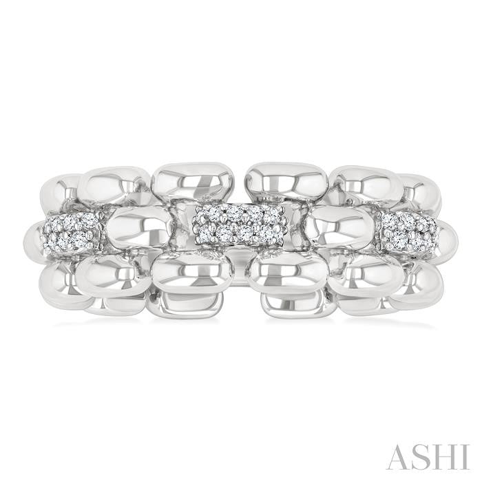 ASHI Silver Bold Panther Link Diamond Fashion Ring 88958PPSSSLRG