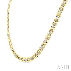 ASHI Gold Vermeil Bold Panther Link Diamond Fashion Necklace 8895QPPSSSLNK-GV