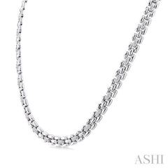 ASHI Silver Bold Panther Link Diamond Fashion Necklace 8895QPPSSSLNK