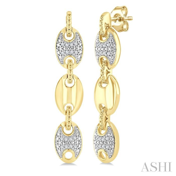 ASHI Gold Vermeil Bold Mariner Link Diamond Fashion Earrings 88968PPSSSLER-GV