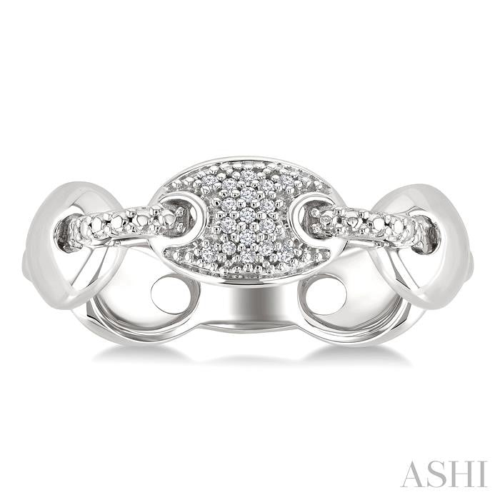 ASHI Silver Bold Mariner Link Diamond Fashion Ring 88969PPSSSLRG
