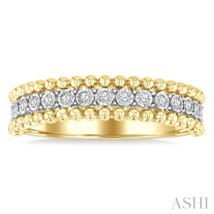 ASHI Gold Vermeil Bold Bead Diamond Fashion Band 88988PPSSSLRG-GV