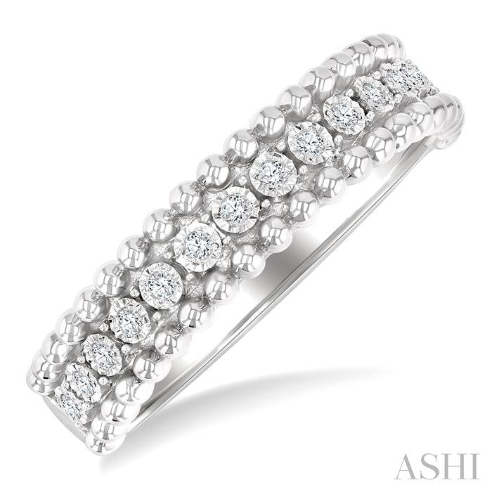 ASHI Silver Bold Bead Diamond Fashion Band 88988PPSSSLRG