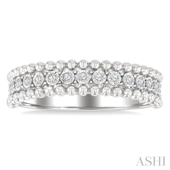 ASHI Silver Bold Bead Diamond Fashion Band 88988PPSSSLRG