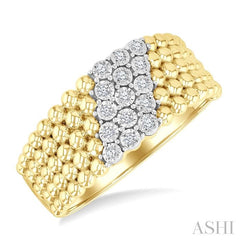 ASHI Gold Vermeil Bold Bead Diamond Fashion Band 88998PPSSSLRG-GV