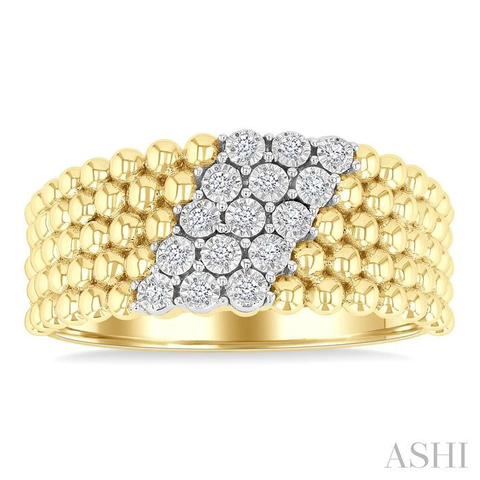 ASHI Gold Vermeil Bold Bead Diamond Fashion Band 88998PPSSSLRG-GV