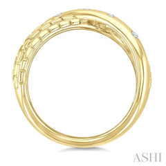 ASHI Gold Vermeil Bold Criss Cross Diamond Ring 889A9PPSSSLRG-GV