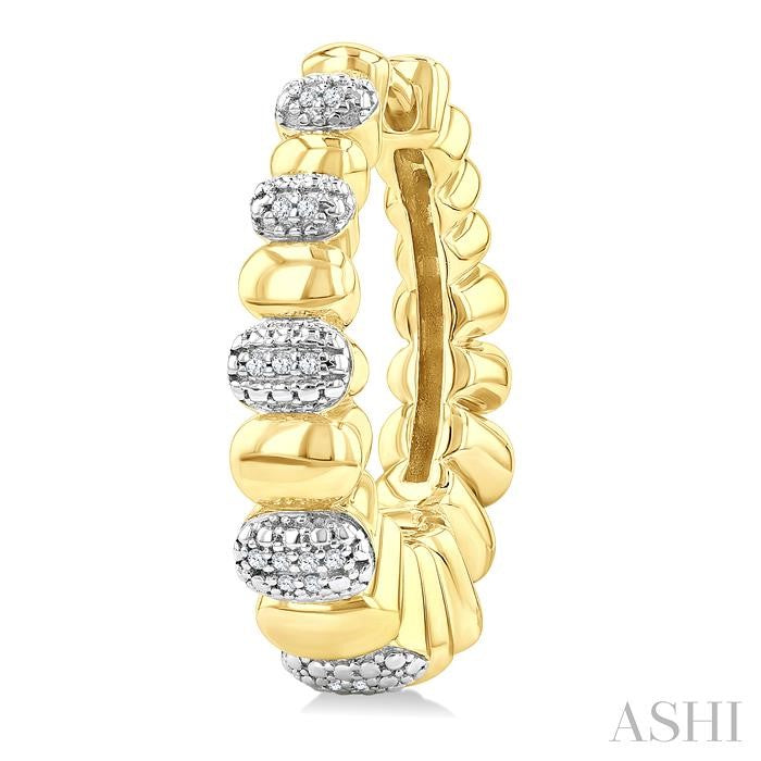 ASHI Gold Vermeil Bold Diamond Hoop Fashion Earrings 89018PPSSSLER-GV