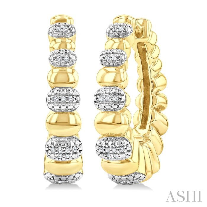ASHI Gold Vermeil Bold Diamond Hoop Fashion Earrings 89018PPSSSLER-GV