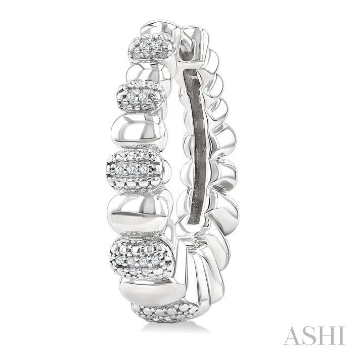 ASHI Silver Bold Diamond Hoop Fashion Earrings 89018PPSSSLER
