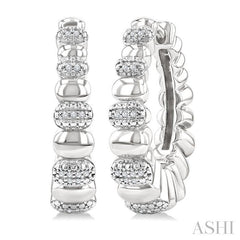 ASHI Silver Bold Diamond Hoop Fashion Earrings 89018PPSSSLER