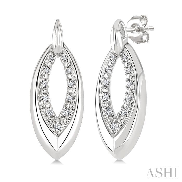ASHI Silver Bold Marquise Shape Diamond Fashion Earrings 89028PPSSSLER