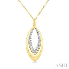 ASHI Gold Vermeil Bold Marquise Shape Diamond Fashion Pendant 89028PPSSSLPD-GV
