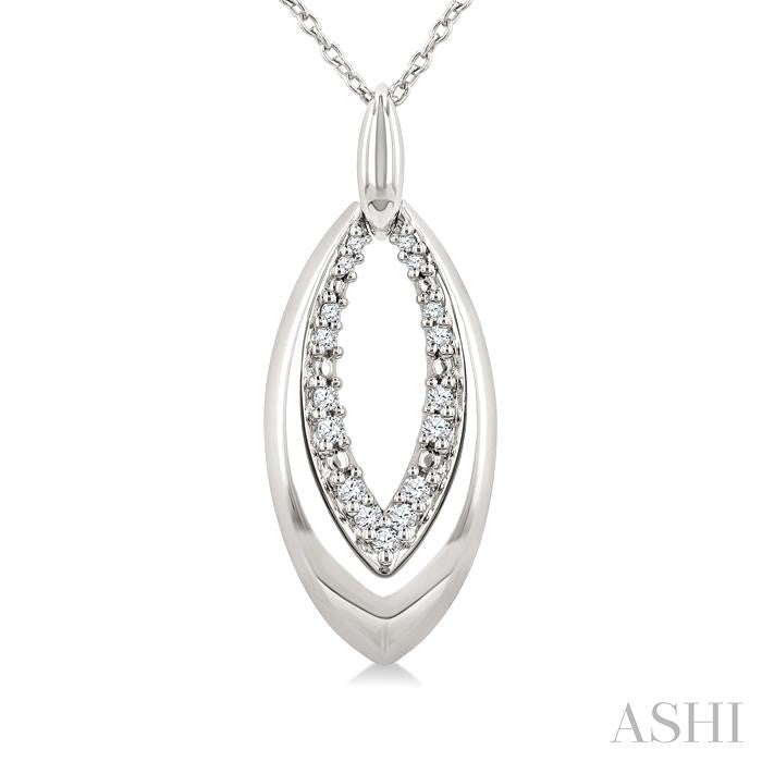 ASHI Silver Bold Marquise Shape Diamond Fashion Pendant 89028PPSSSLPD