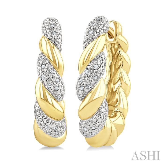 ASHI Gold Vermeil Bold Rope Diamond Fashion Earrings 89078PPSSSLER-GV