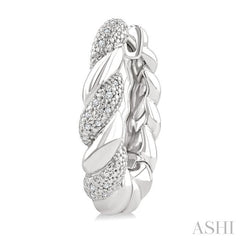 ASHI Silver Bold Rope Diamond Fashion Earrings 89078PPSSSLER