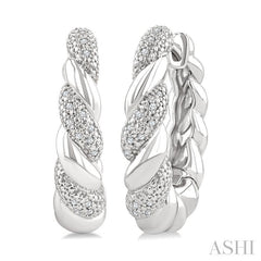 ASHI Silver Bold Rope Diamond Fashion Earrings 89078PPSSSLER