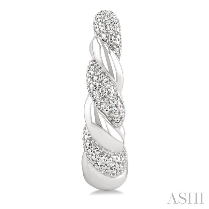 ASHI Silver Bold Rope Diamond Fashion Earrings 89078PPSSSLER