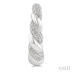 ASHI Silver Bold Rope Diamond Fashion Earrings 89078PPSSSLER