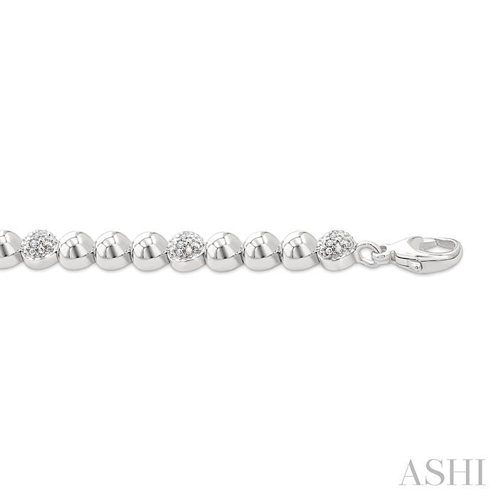 ASHI Silver Bold Bead Diamond Fashion Bracelet 89097PPSSSLTB-0.20