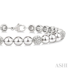 ASHI Silver Bold Bead Diamond Fashion Bracelet 89097PPSSSLTB-0.20
