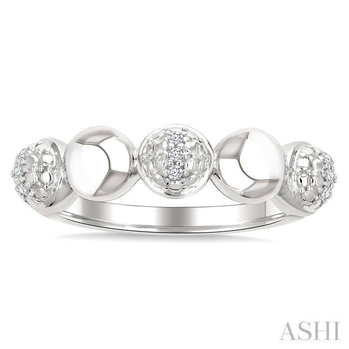 ASHI Silver Bold Bead Diamond Fashion Ring 89099PPSSSLRG